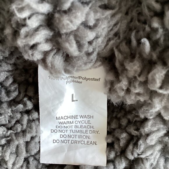 Polartec Dog Coat Pet Clothing Jacket Size L Warm Fleece Sherpa Gray Lining - Picture 5 of 5